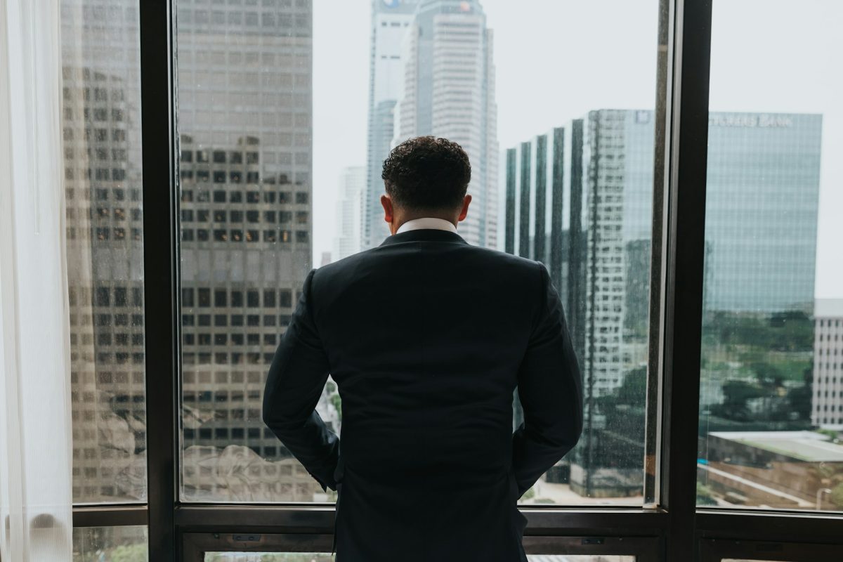 Worried business leader
