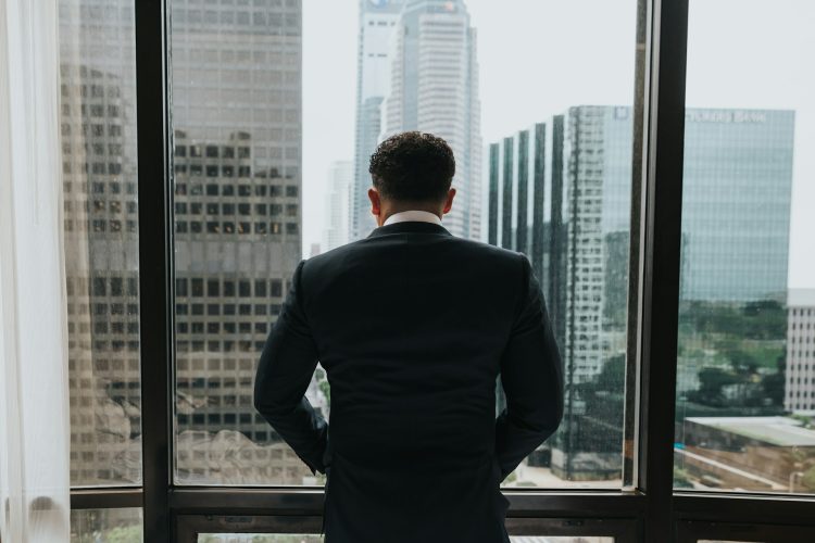 Worried business leader