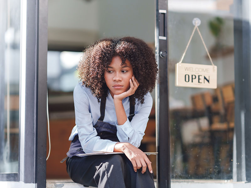 Stressed business owner